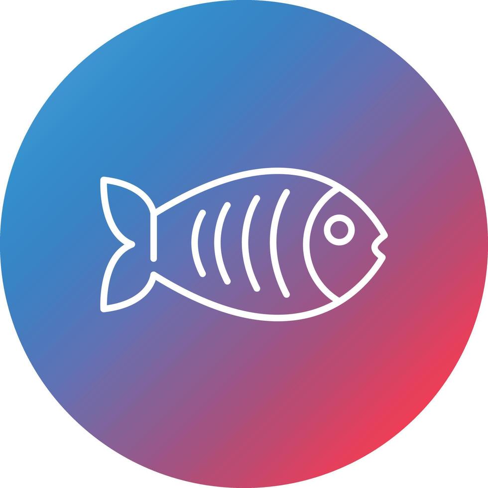 Fish Line Gradient Circle Background Icon vector