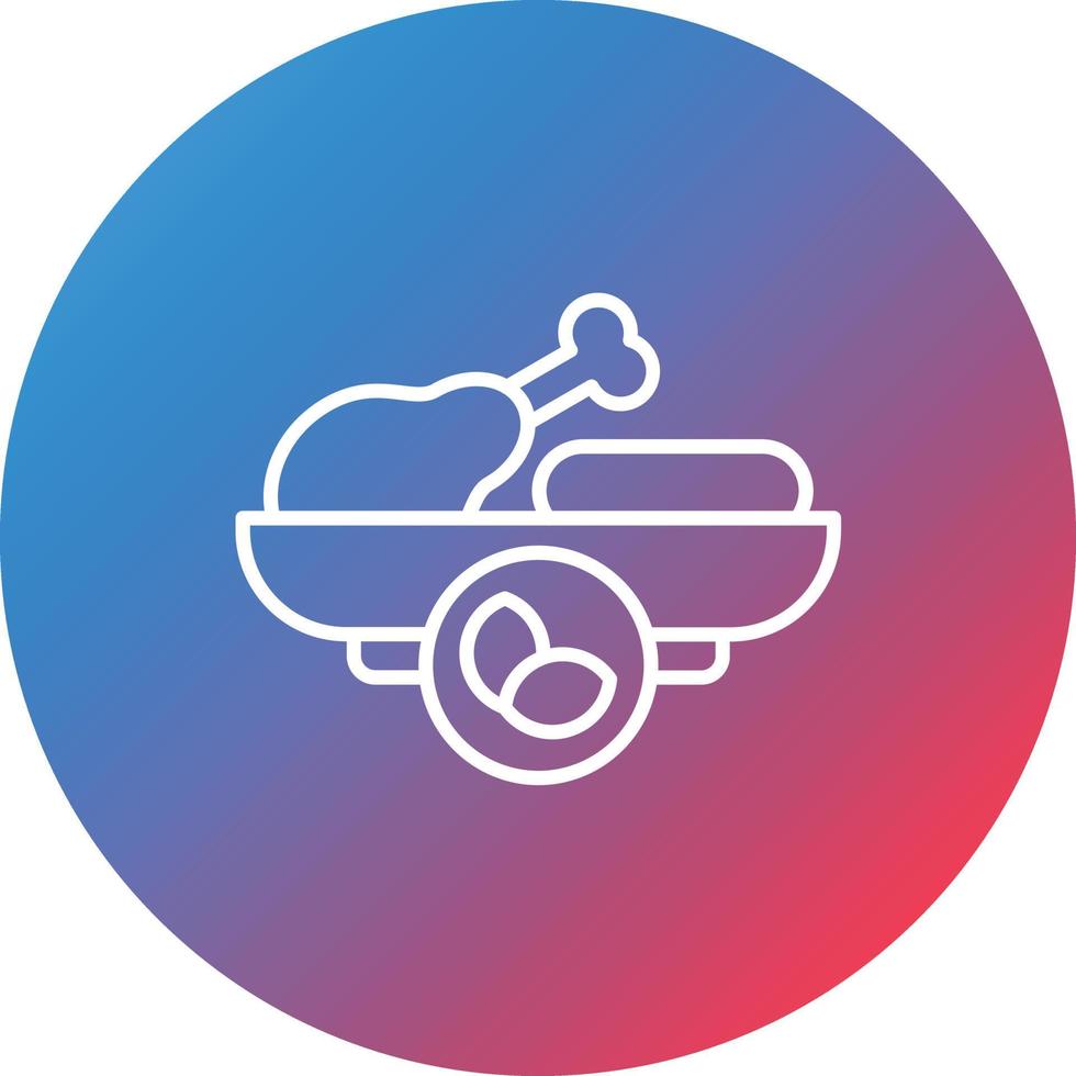 Food Substitution Line Gradient Circle Background Icon vector