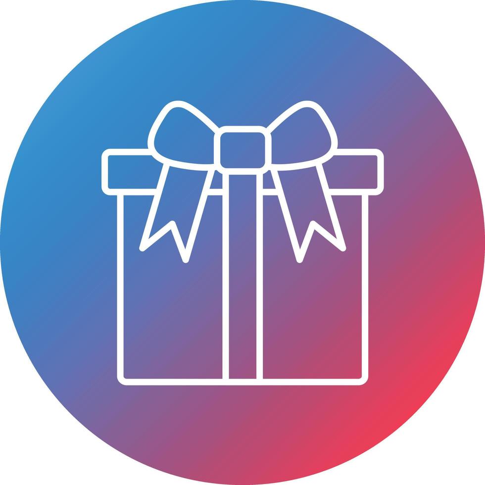Gift Box Line Gradient Circle Background Icon vector