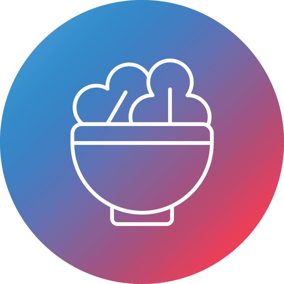Side Dish Line Gradient Circle Background Icon vector