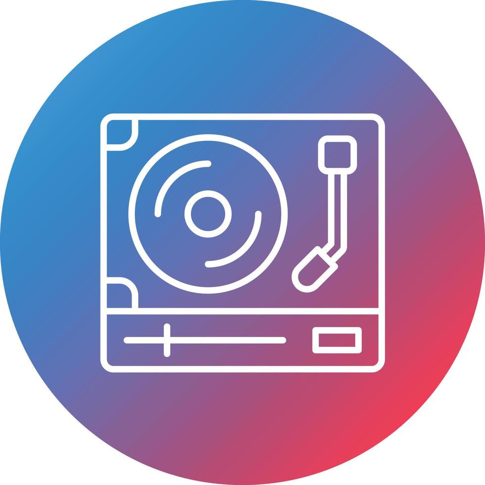 Turntable Line Gradient Circle Background Icon vector