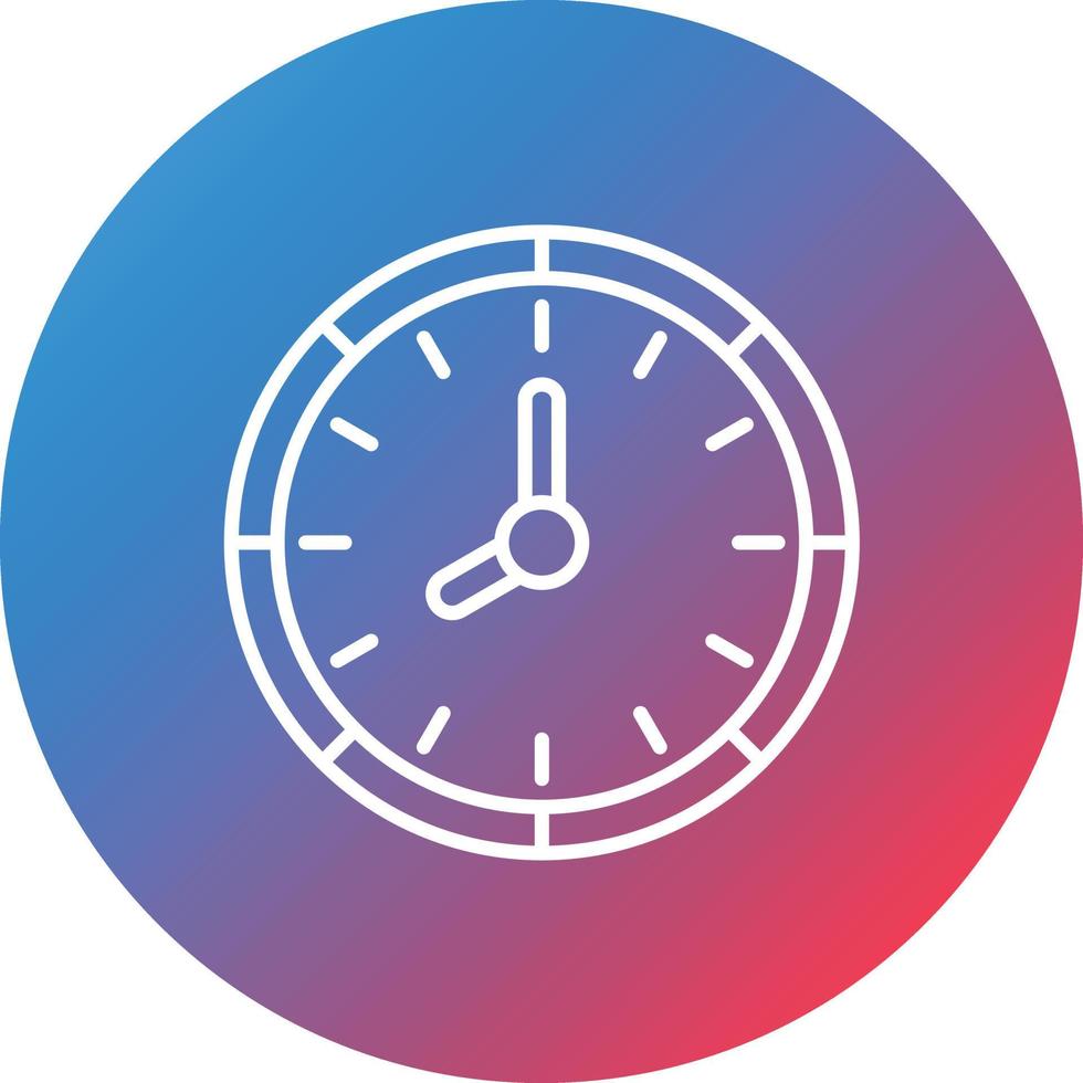 Clock Line Gradient Circle Background Icon vector