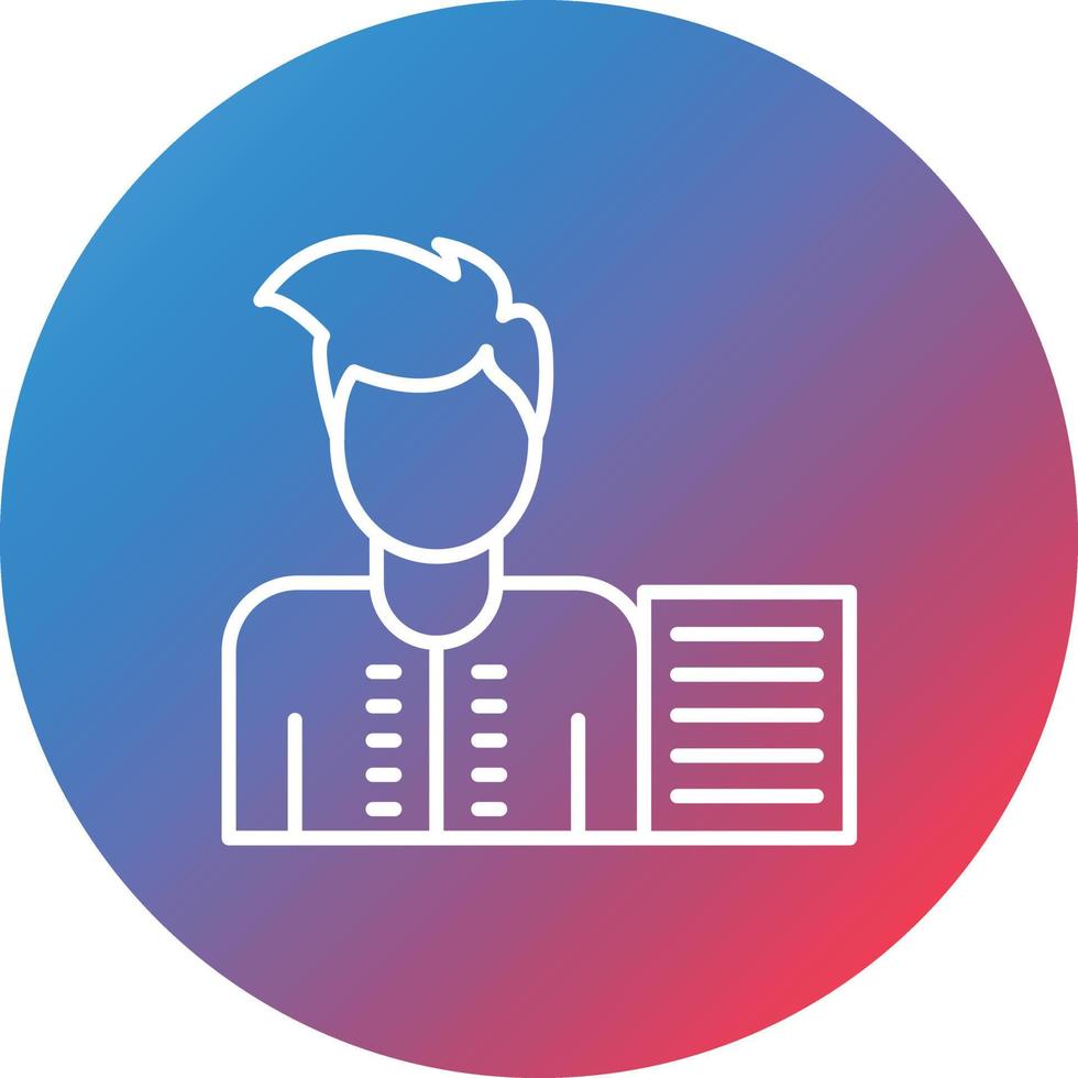Supervisor Line Gradient Circle Background Icon vector