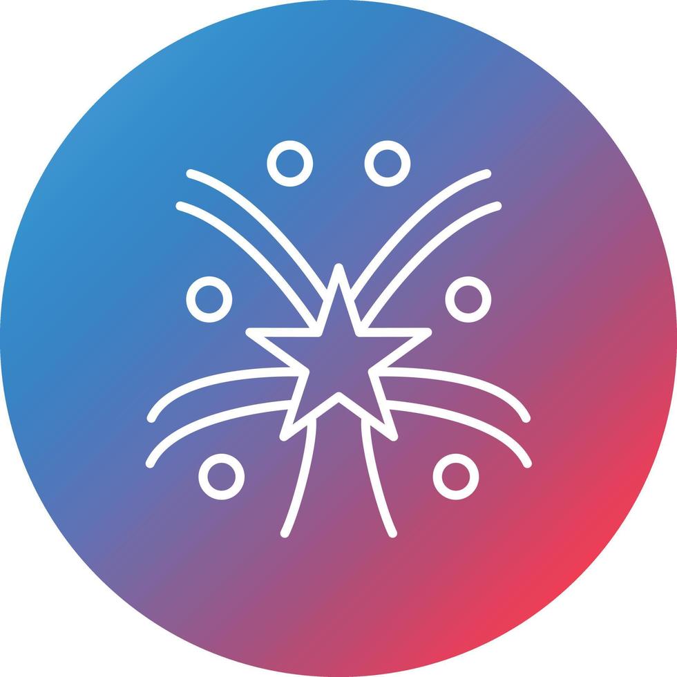 Firework Line Gradient Circle Background Icon vector
