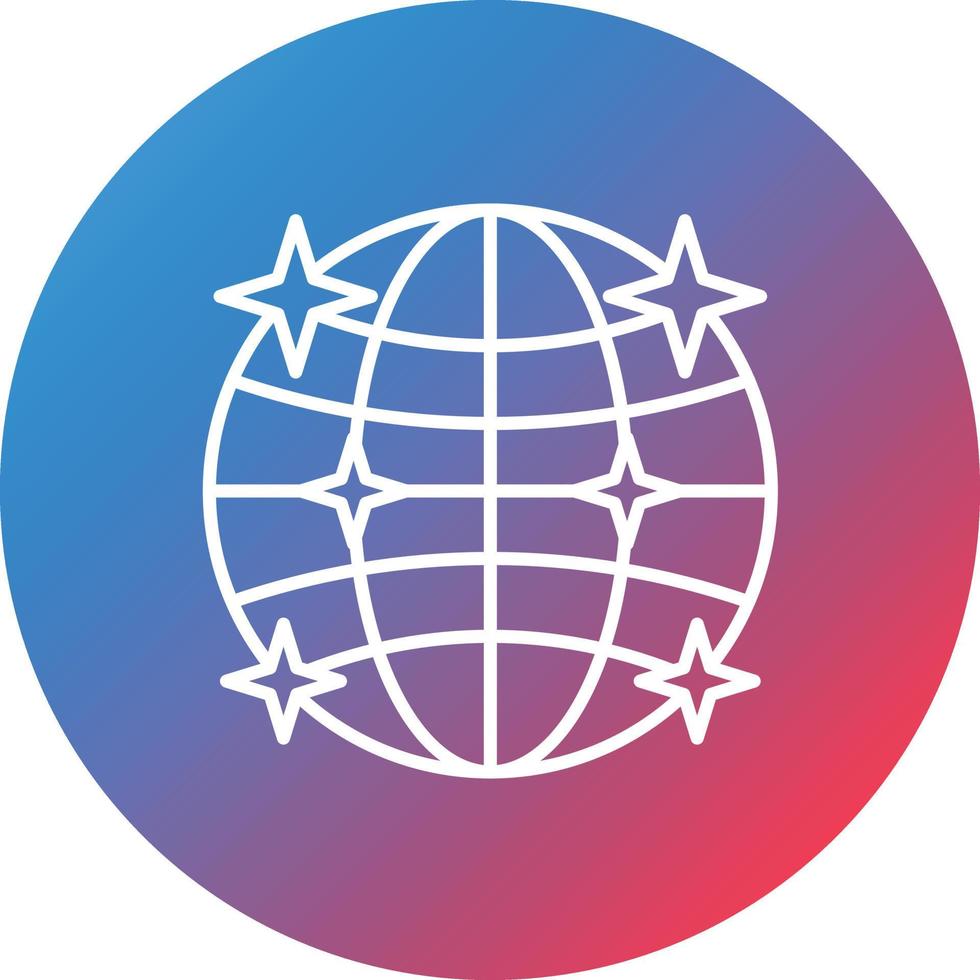 Disco Ball Line Gradient Circle Background Icon vector