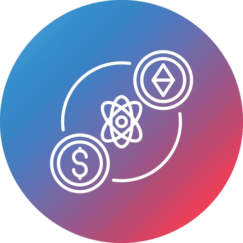 Atomic Swap Line Gradient Circle Background Icon vector