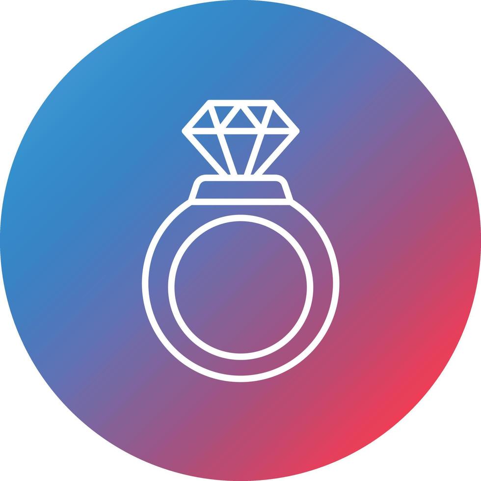 Diamond Ring Line Gradient Circle Background Icon vector