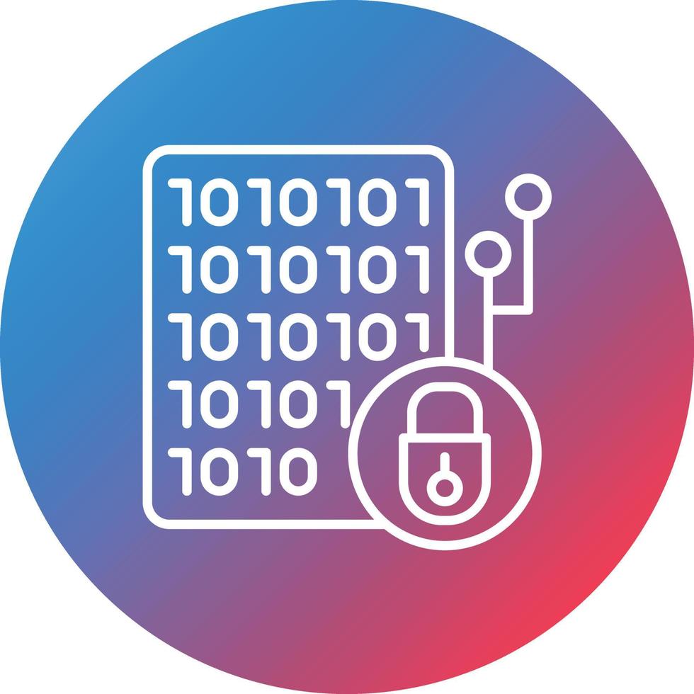 Encryption Line Gradient Circle Background Icon vector