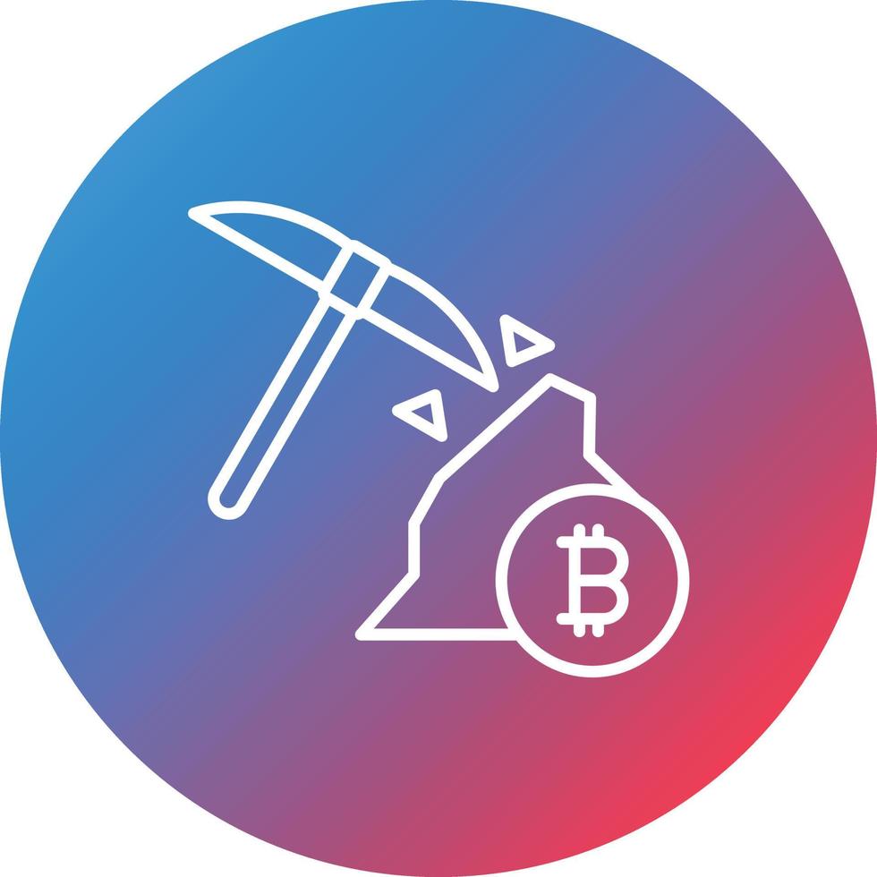 Mining Line Gradient Circle Background Icon vector