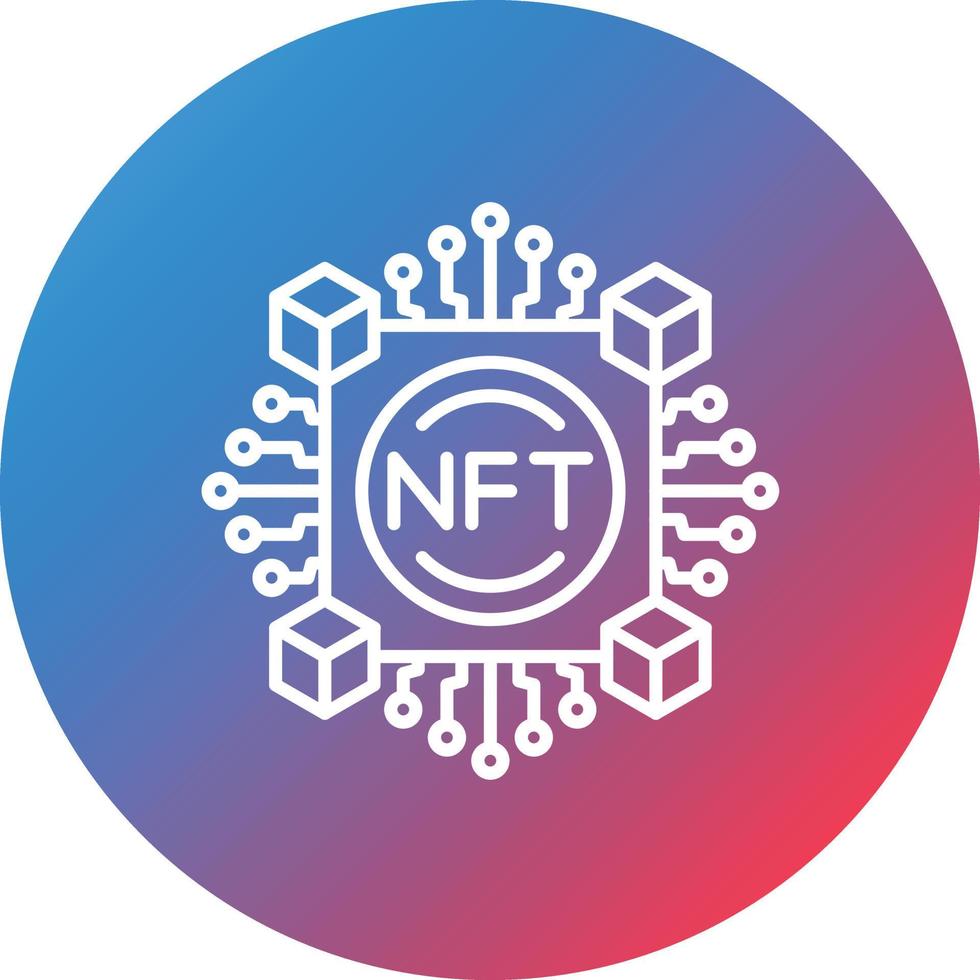 NFT Line Gradient Circle Background Icon vector
