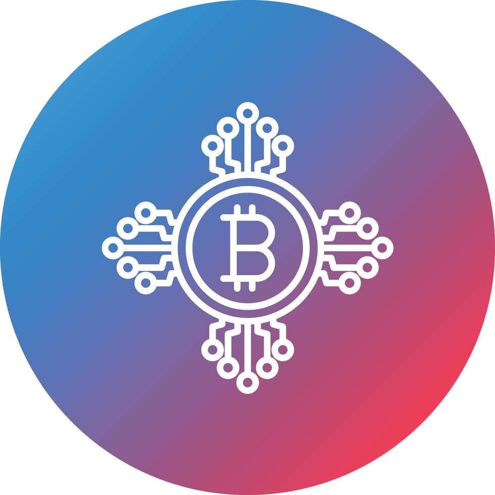 Cryptocurrency Line Gradient Circle Background Icon vector