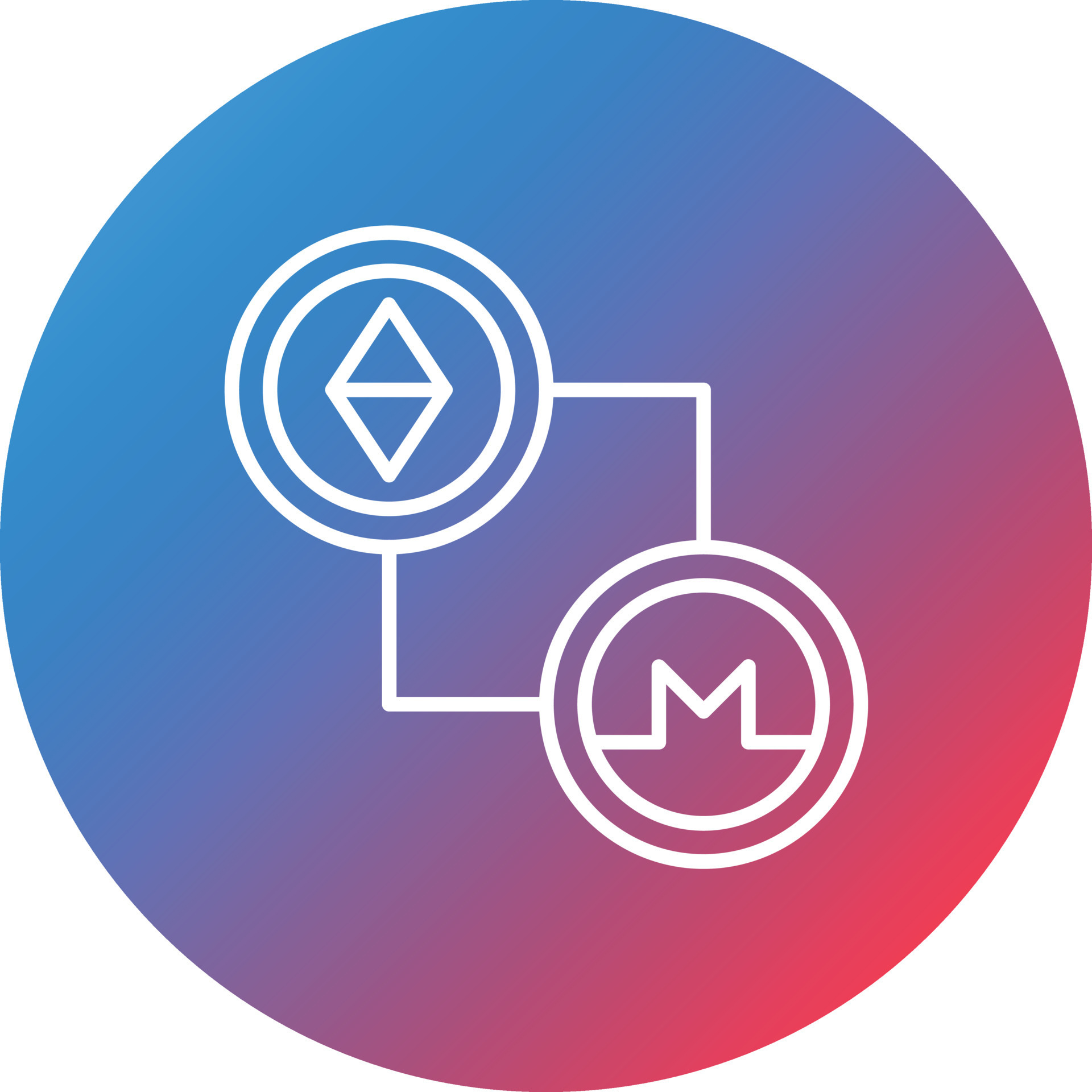 Peer To Peer Line Gradient Circle Background Icon 16866501 Vector Art