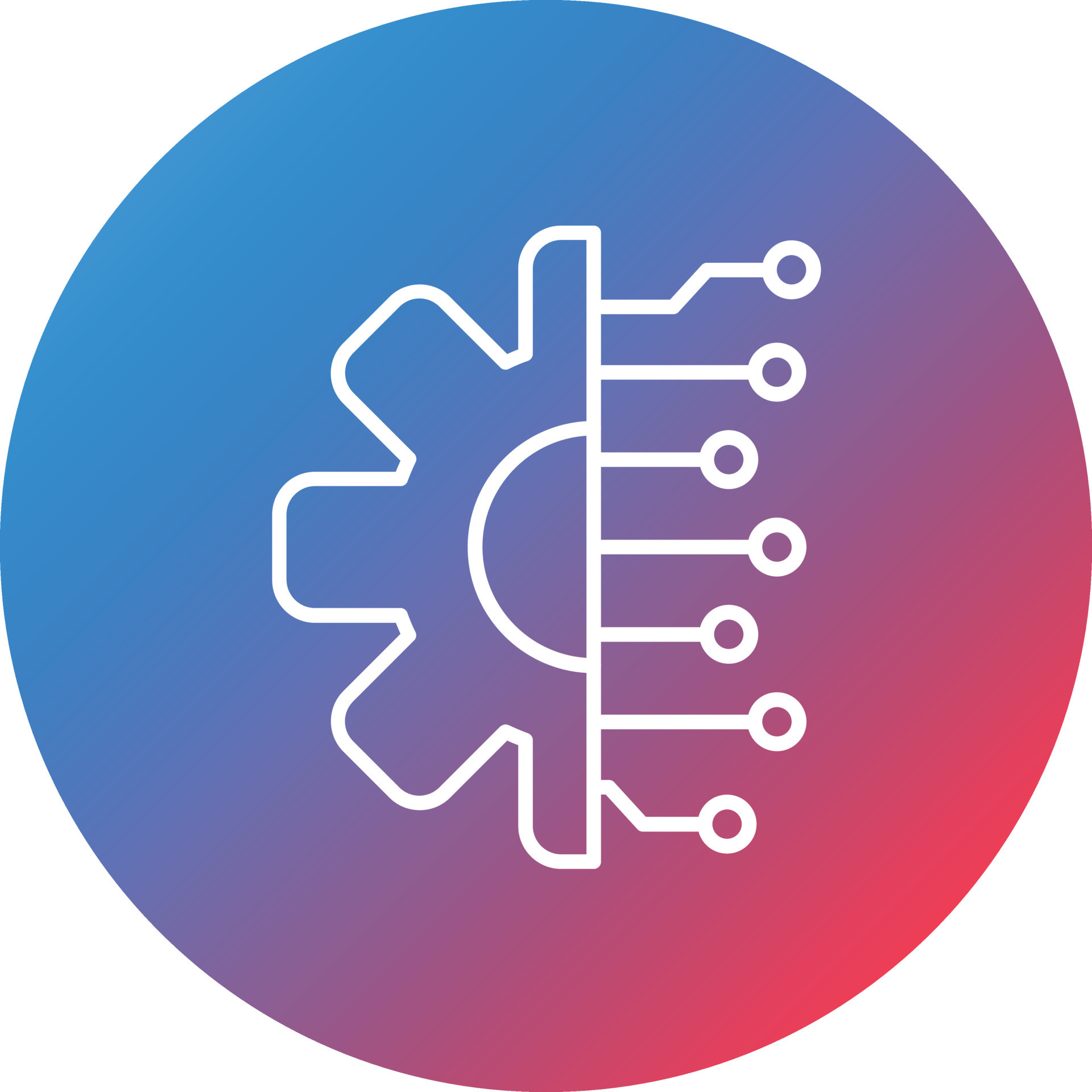 Data Engineering Line Gradient Circle Background Icon 16866519 Vector ...
