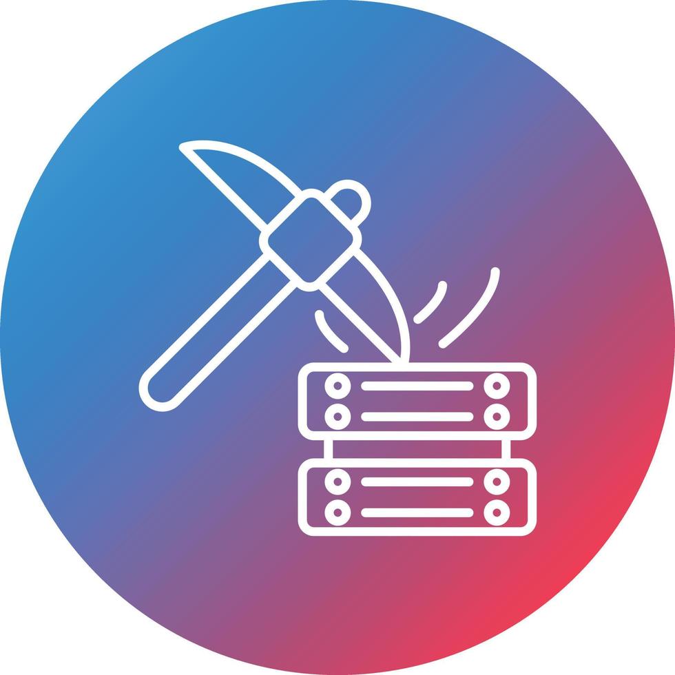Data Mining Line Gradient Circle Background Icon vector