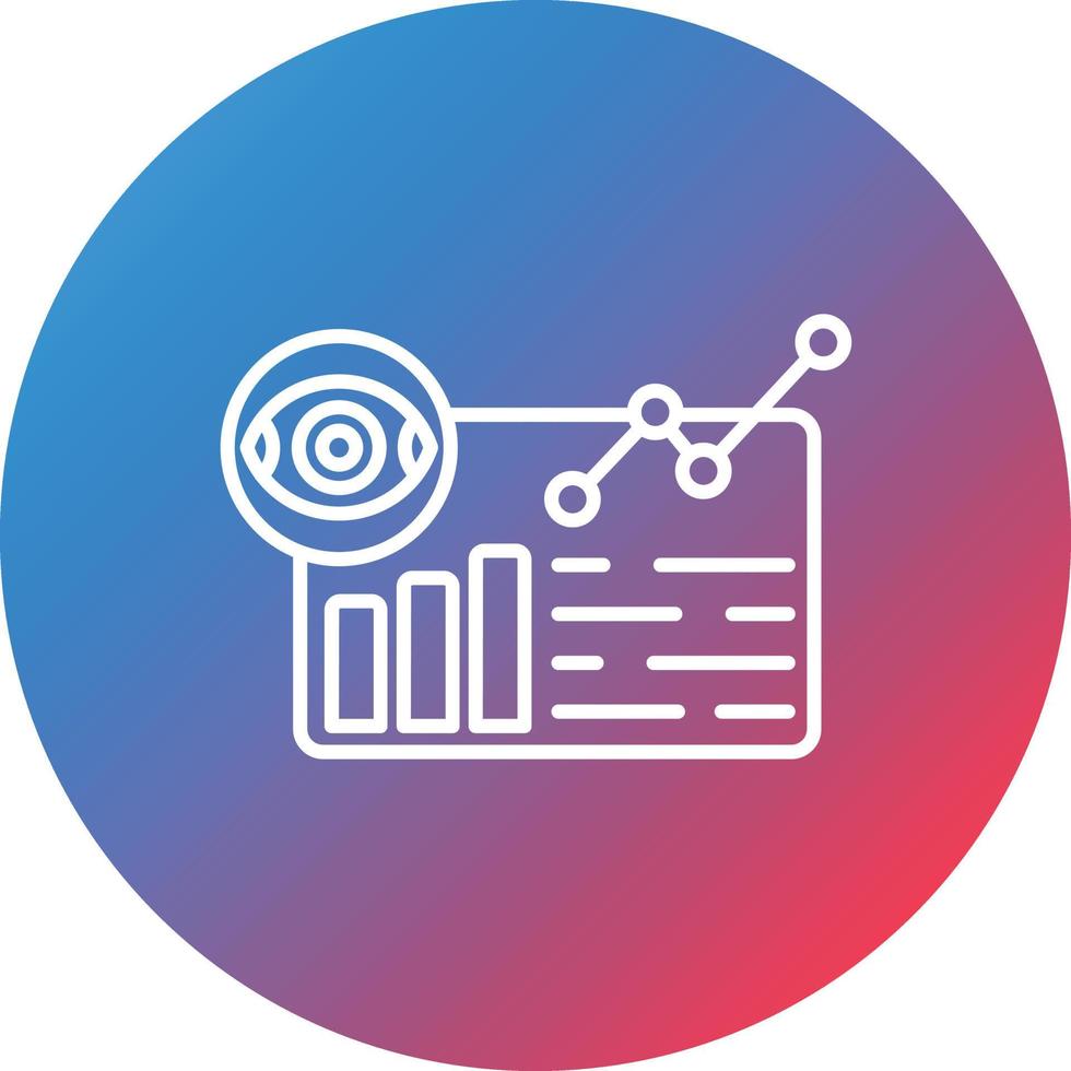 Data Visualization Line Gradient Circle Background Icon vector