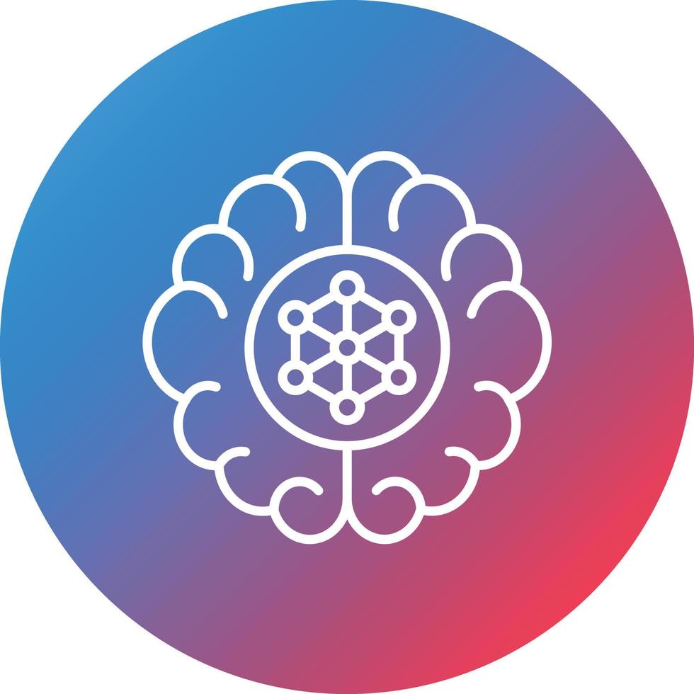 Machine Learning Line Gradient Circle Background Icon vector