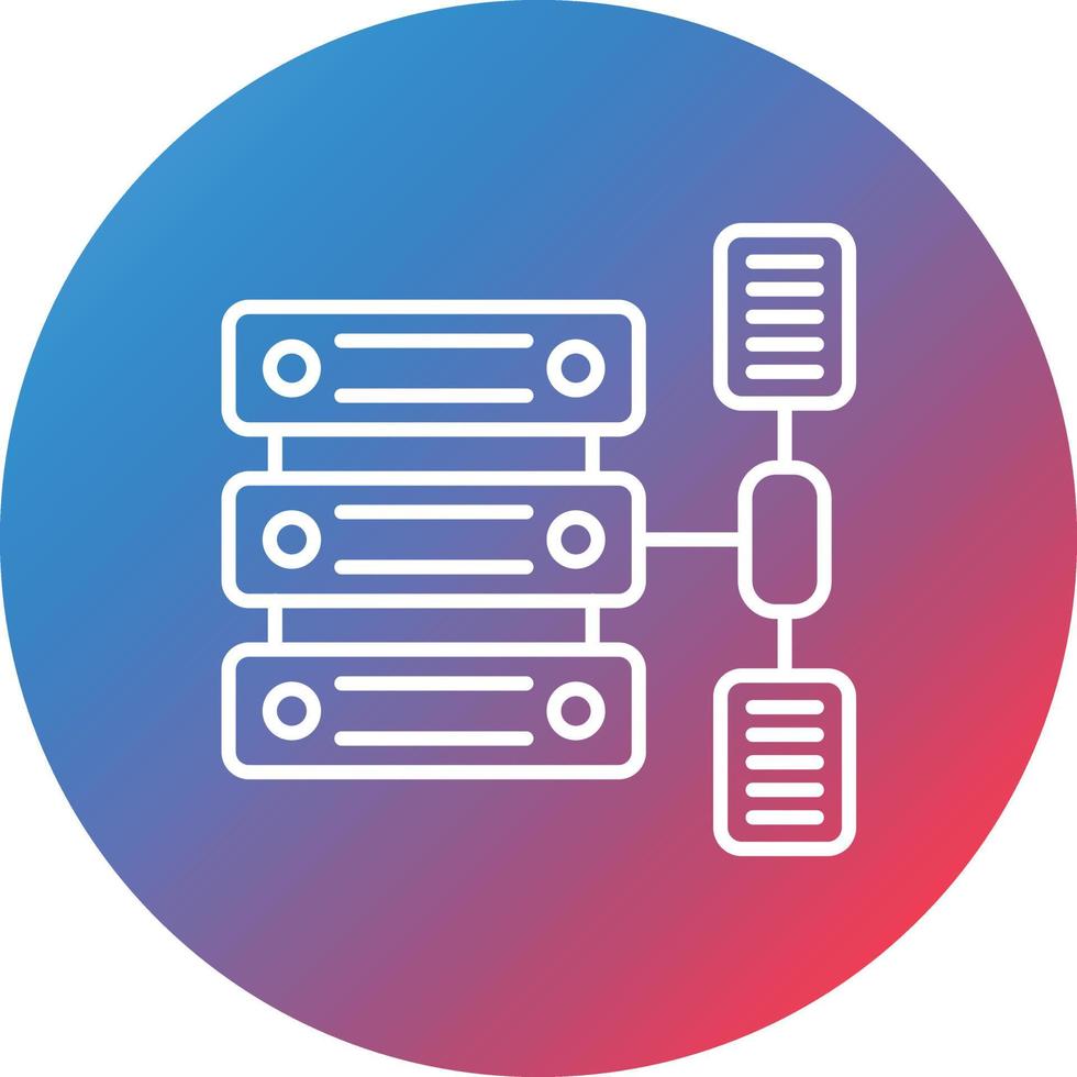 Data Transformation Line Gradient Circle Background Icon vector
