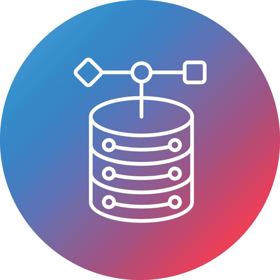 objeto base de datos línea gradiente círculo fondo icono vector