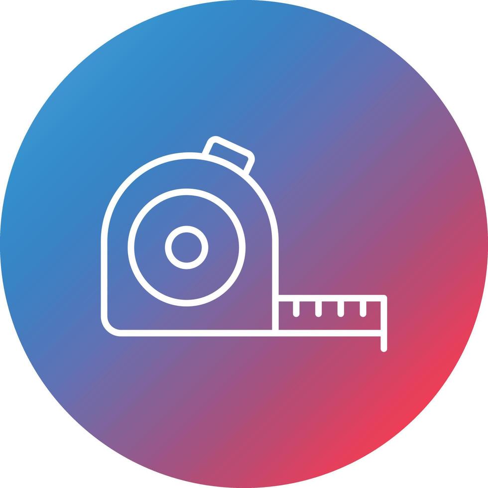 Measure Tape Line Gradient Circle Background Icon vector