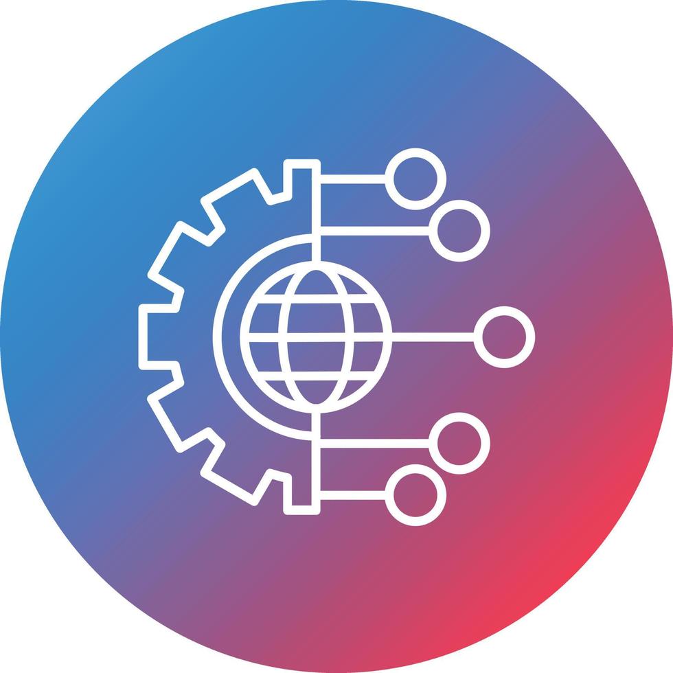 Technology Line Gradient Circle Background Icon vector