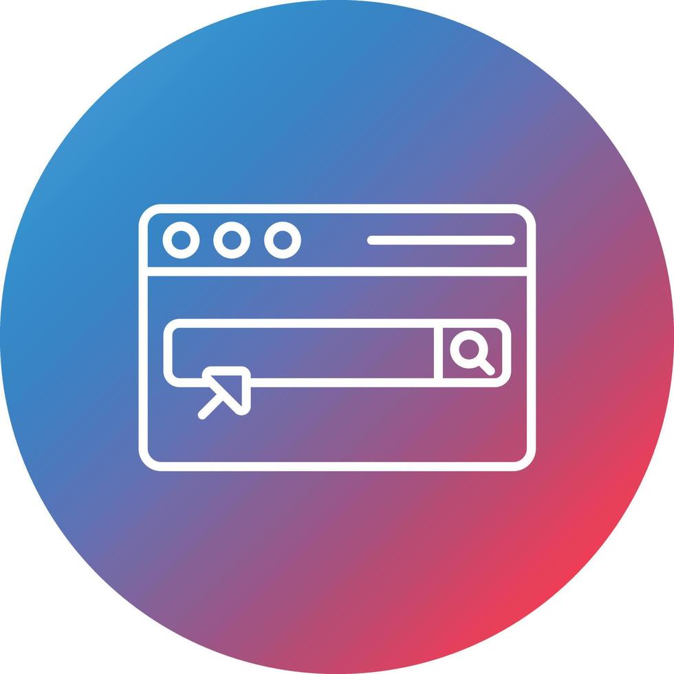Search Engine Line Gradient Circle Background Icon vector