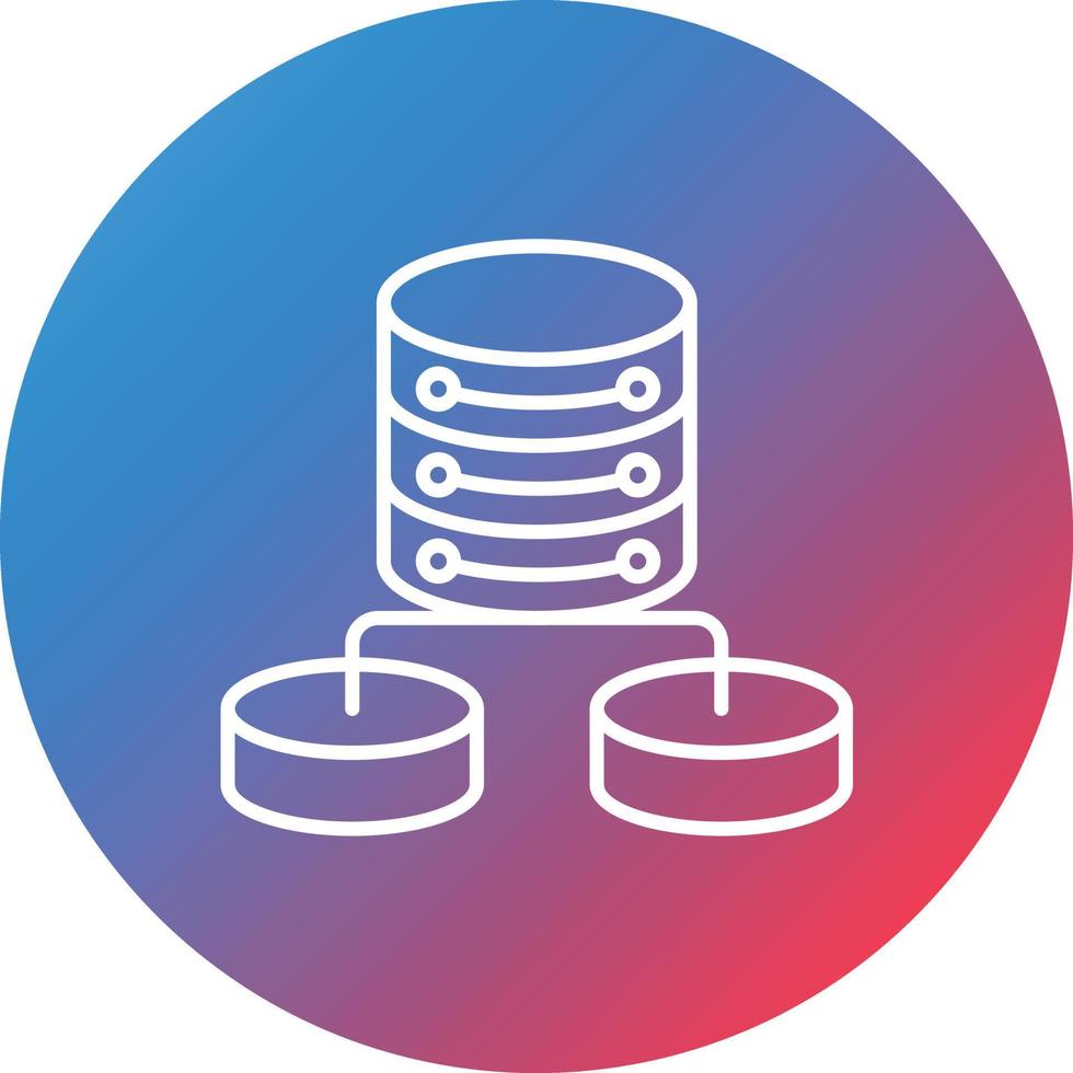 Semi Structured Data Line Gradient Circle Background Icon vector