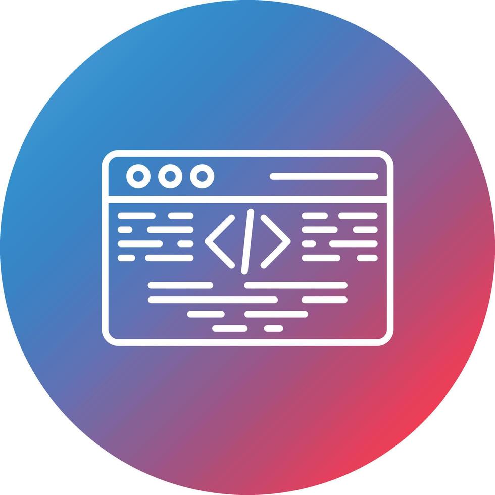 icono de fondo de círculo de degradado de línea de lenguaje de programación vector