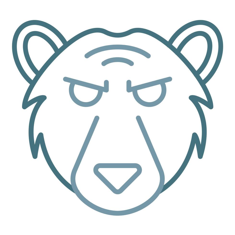 Polar Bear Line Two Color Icon vector