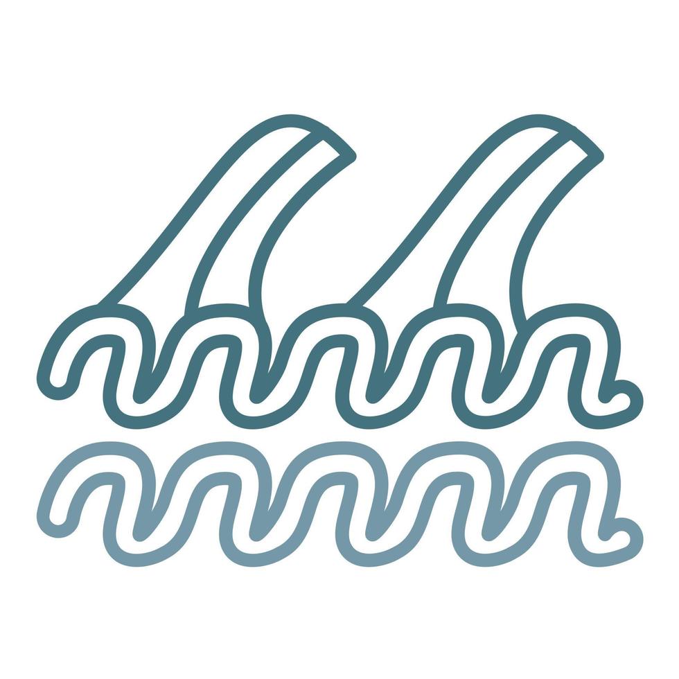 Ocean Waves Line Two Color Icon vector