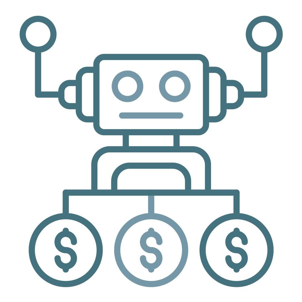 Robot Advisor Line Two Color Icon vector