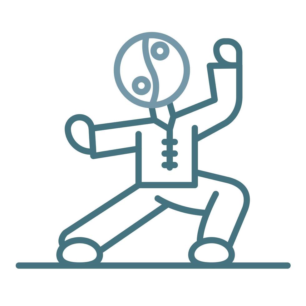 Tai Chi Line Two Color Icon vector