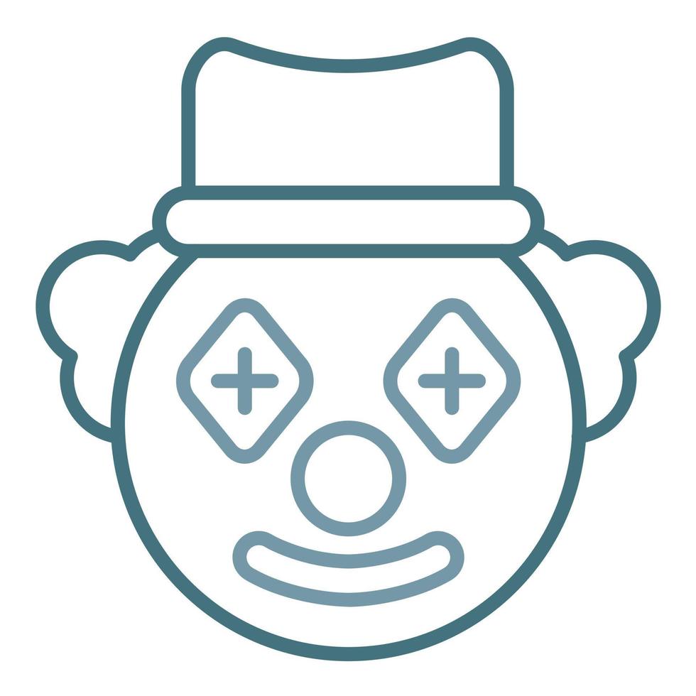 Clown Line Two Color Icon vector
