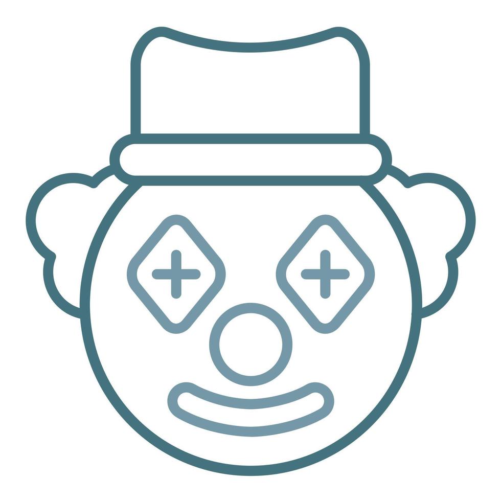 Clown Line Two Color Icon vector