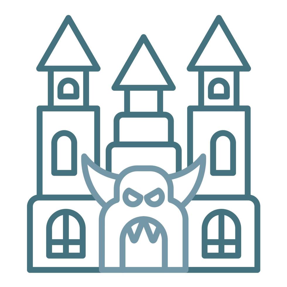 Haunted House Line Two Color Icon vector