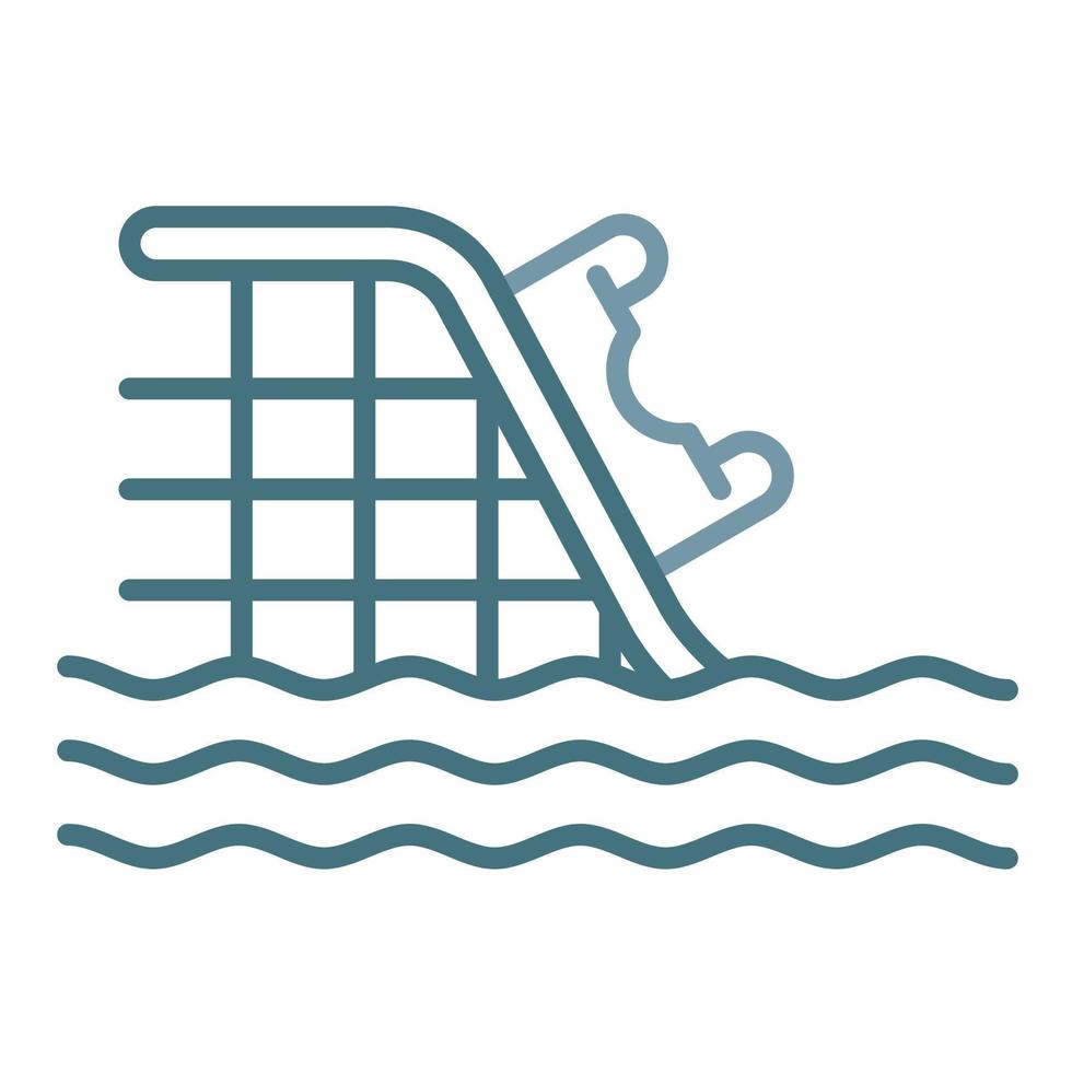 Log Flume Line Two Color Icon vector