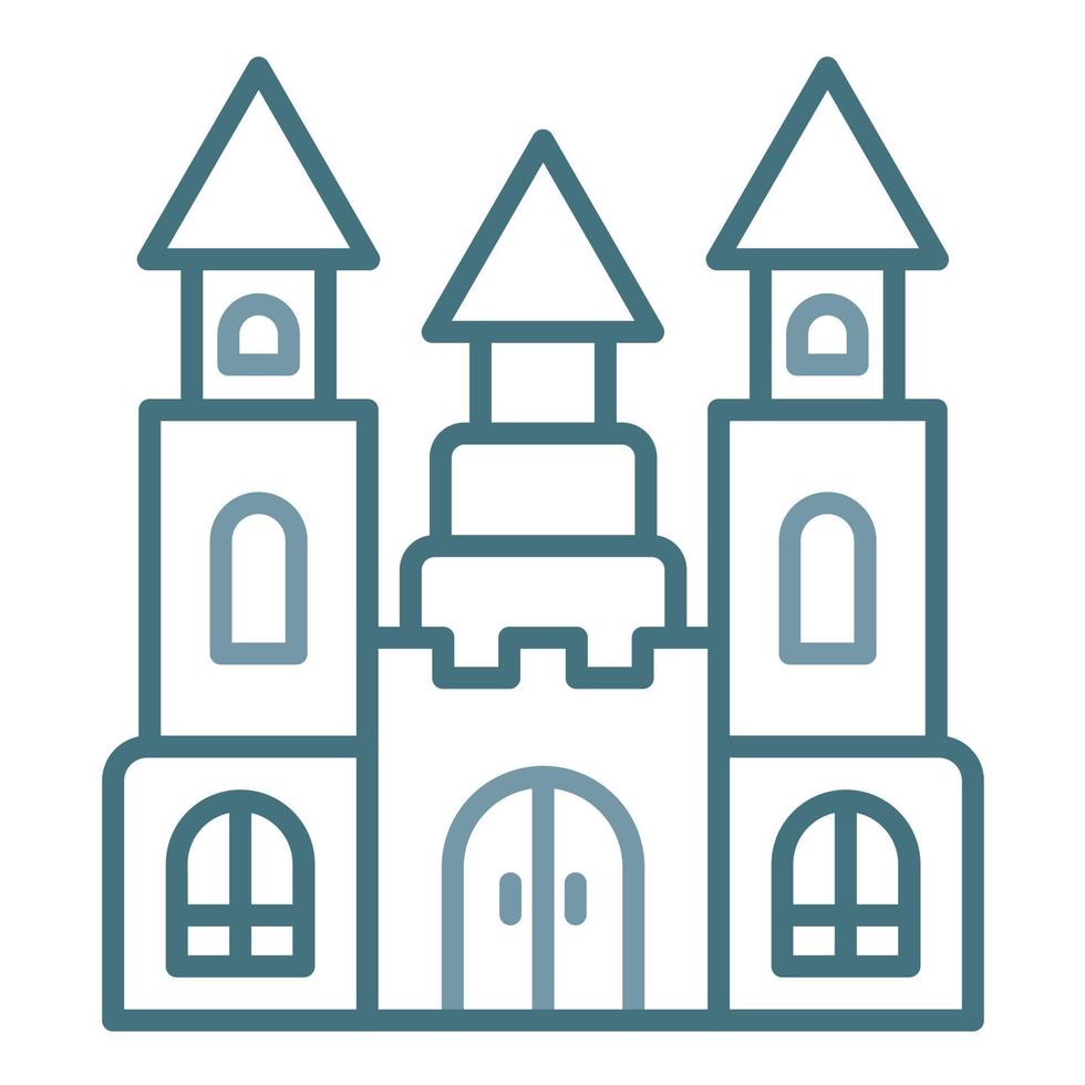 Castle Line Two Color Icon vector