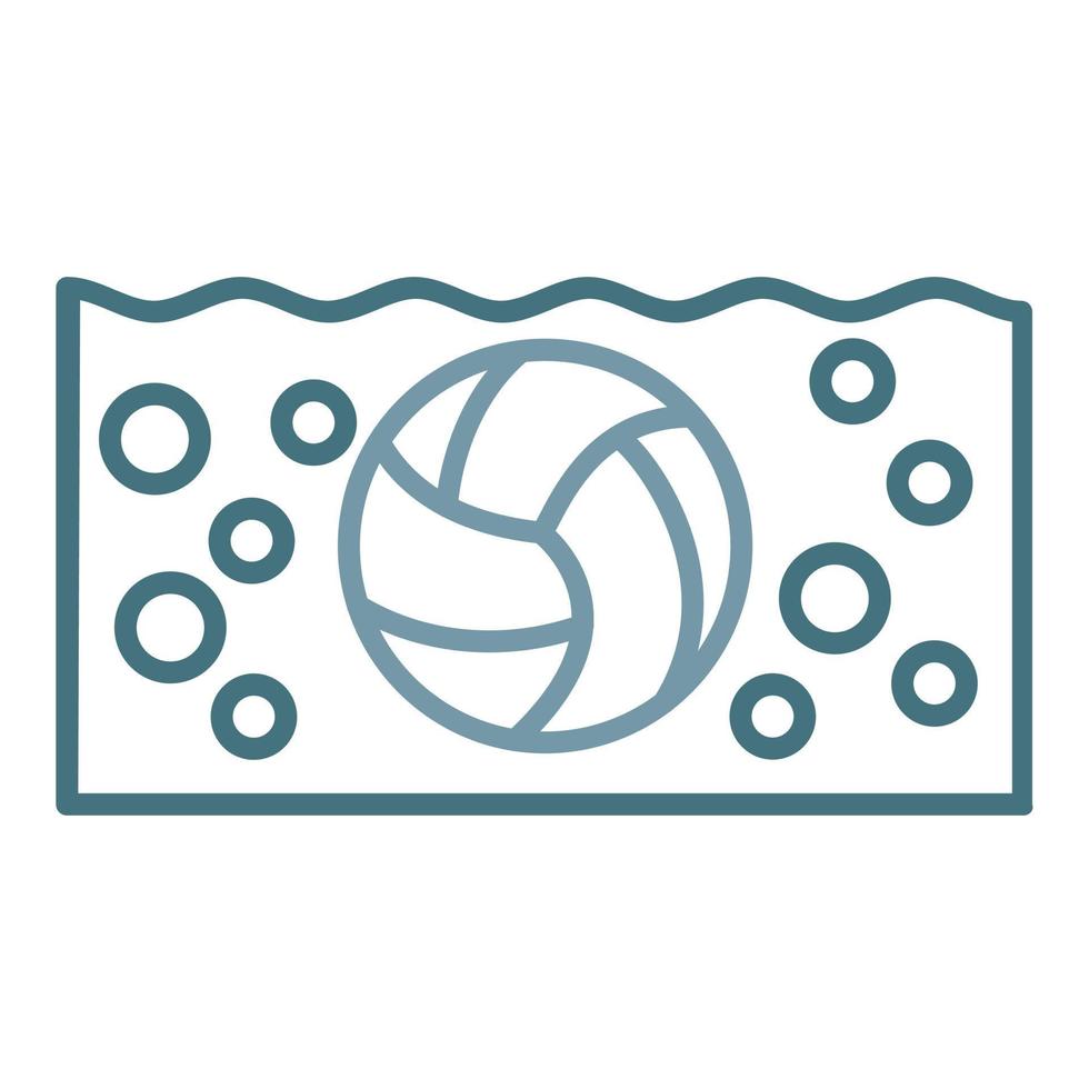 icono de dos colores de la línea de waterpolo vector