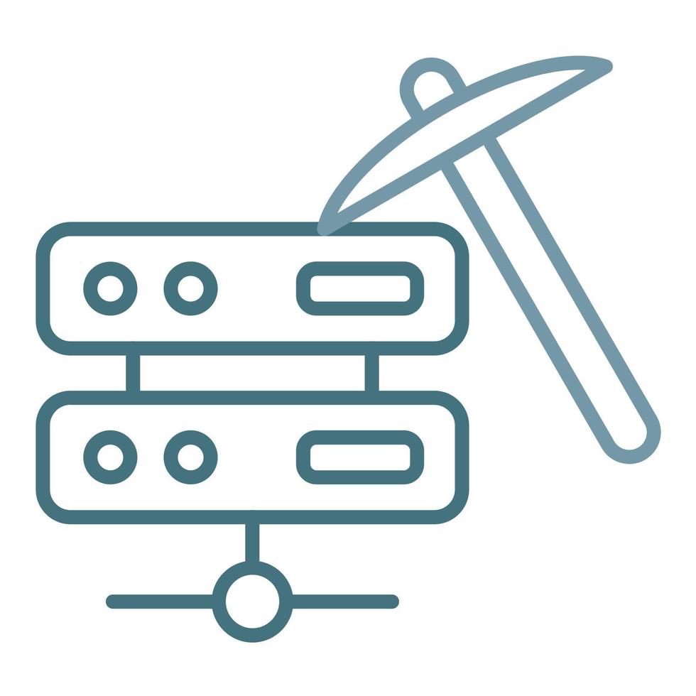 Data Mining Line Two Color Icon vector