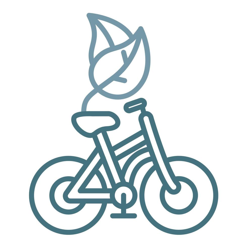 Riding Bicycle Line Two Color Icon vector