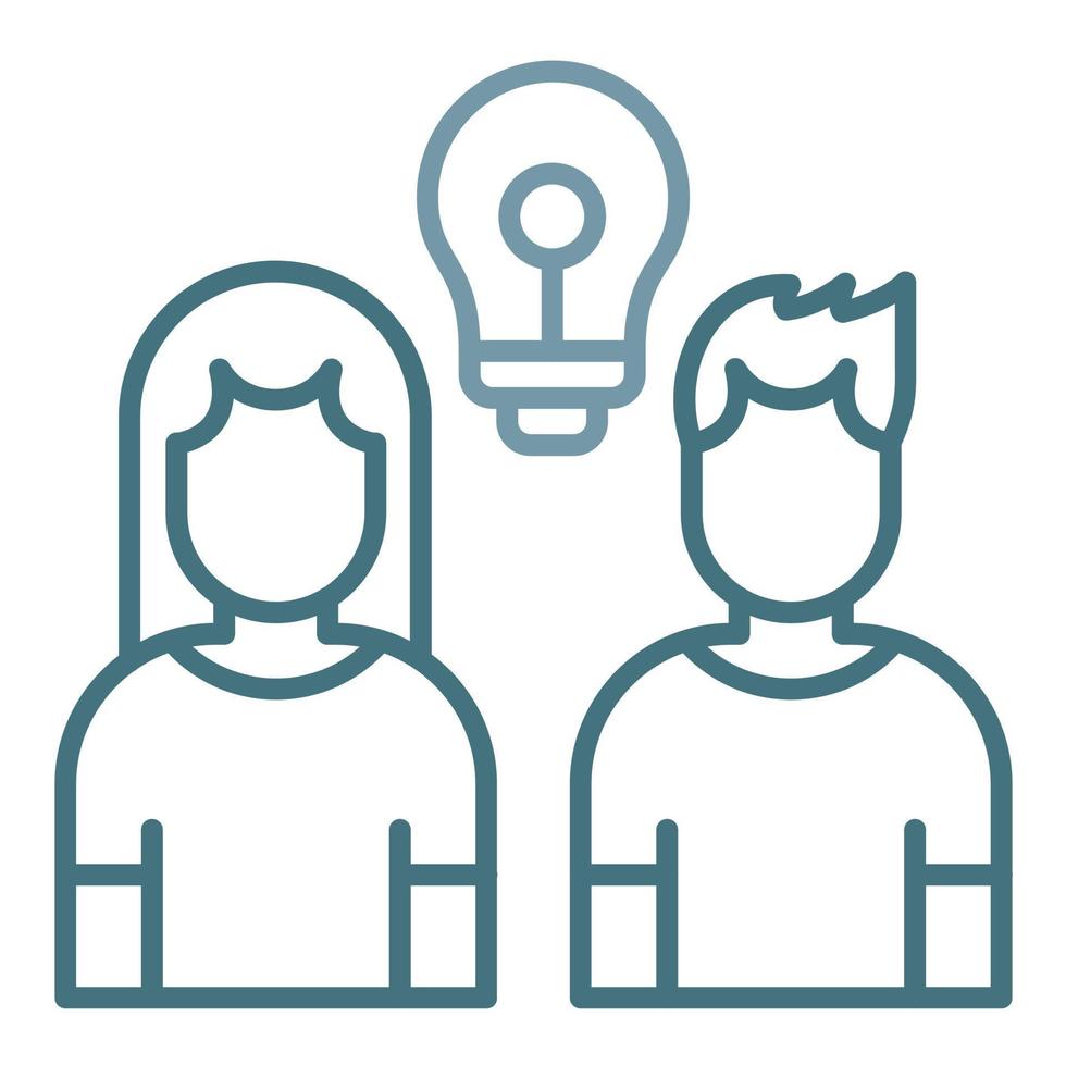 Motivated Team Line Two Color Icon vector