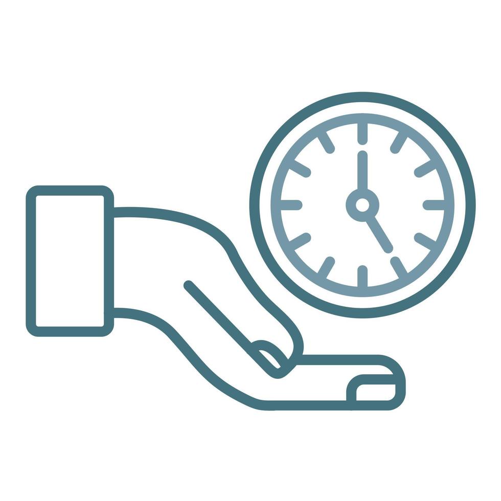 Time Saving Line Two Color Icon vector