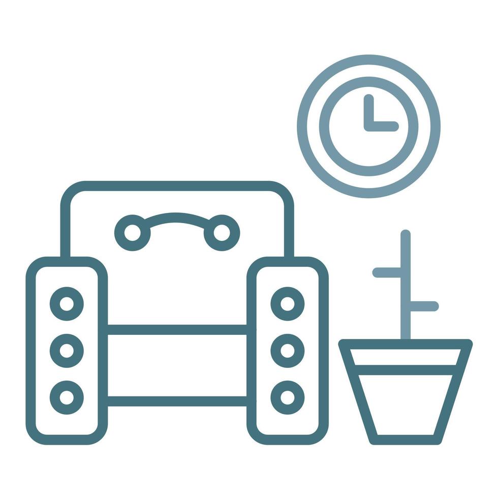 House Sitting Line Two Color Icon vector