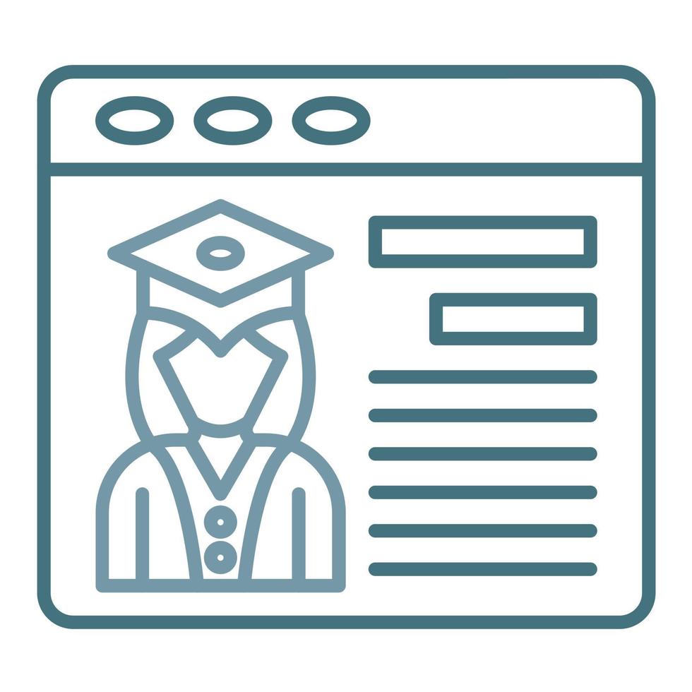 Student Portal Line Two Color Icon vector