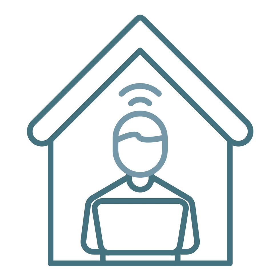 Remote Work Line Two Color Icon vector