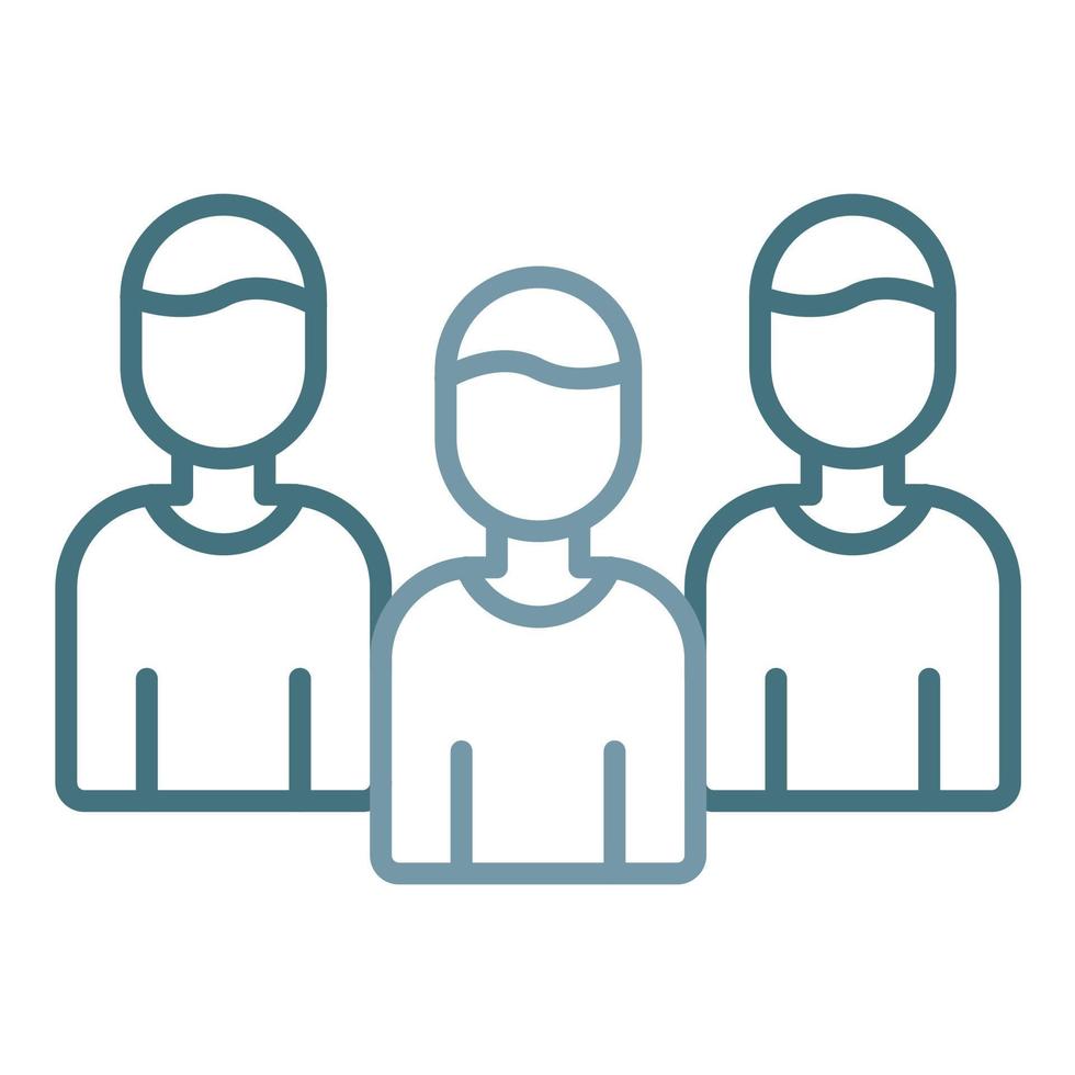 End Users Line Two Color Icon vector