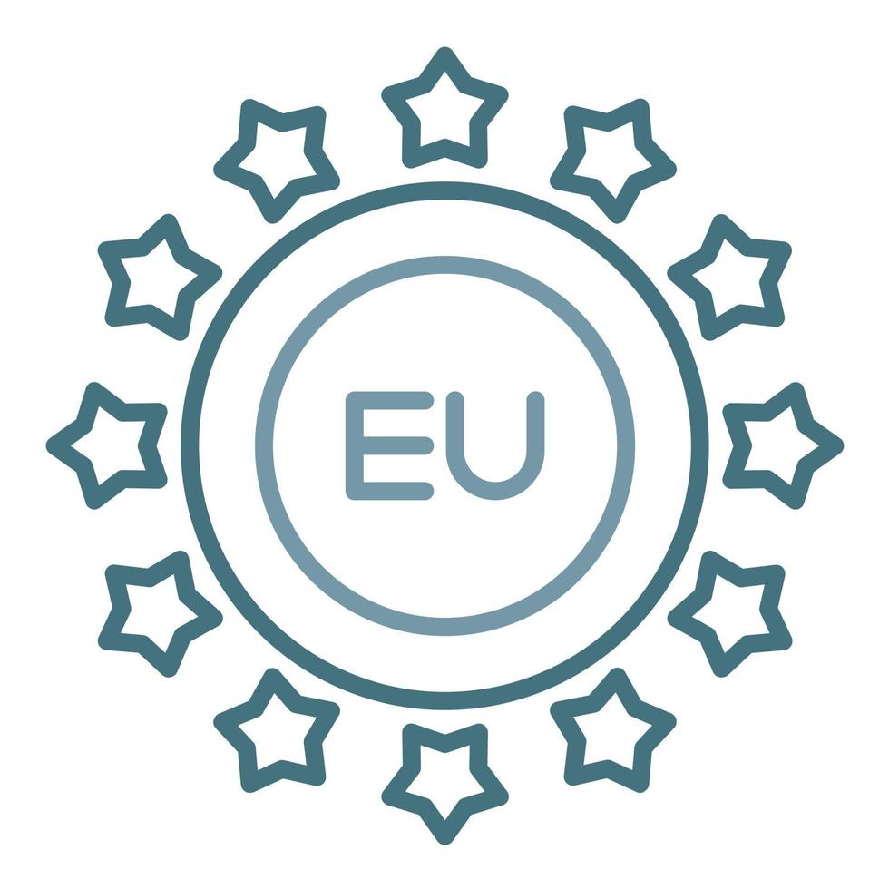 Eu Line Two Color Icon vector