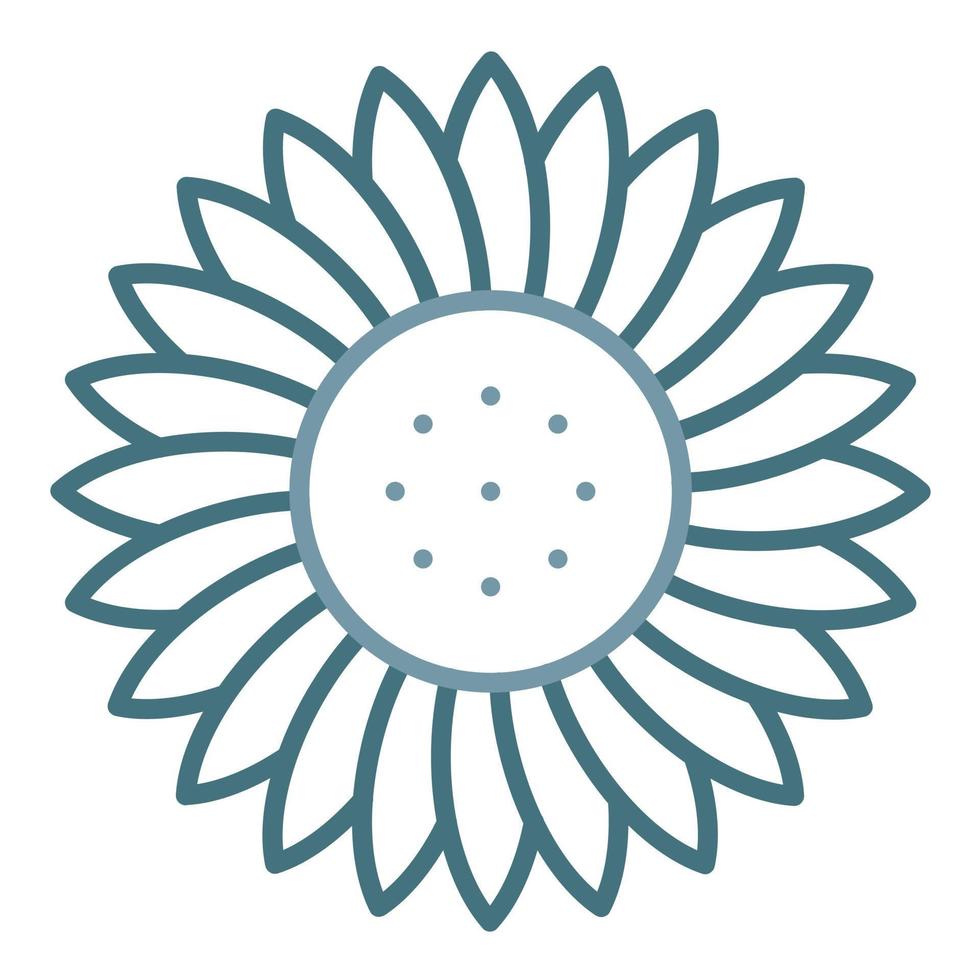 Sunflower Line Two Color Icon vector