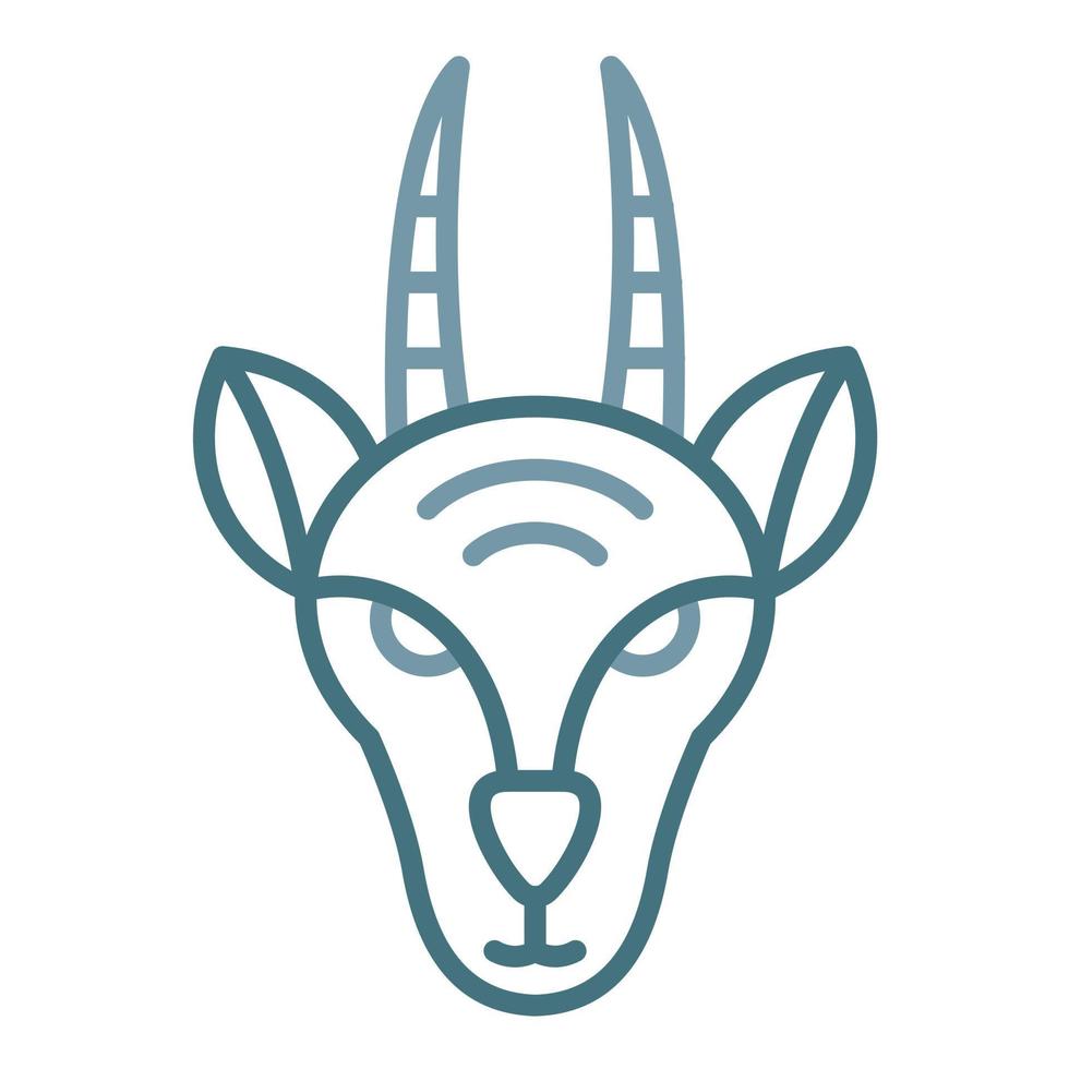 icono de dos colores de la línea antilope vector