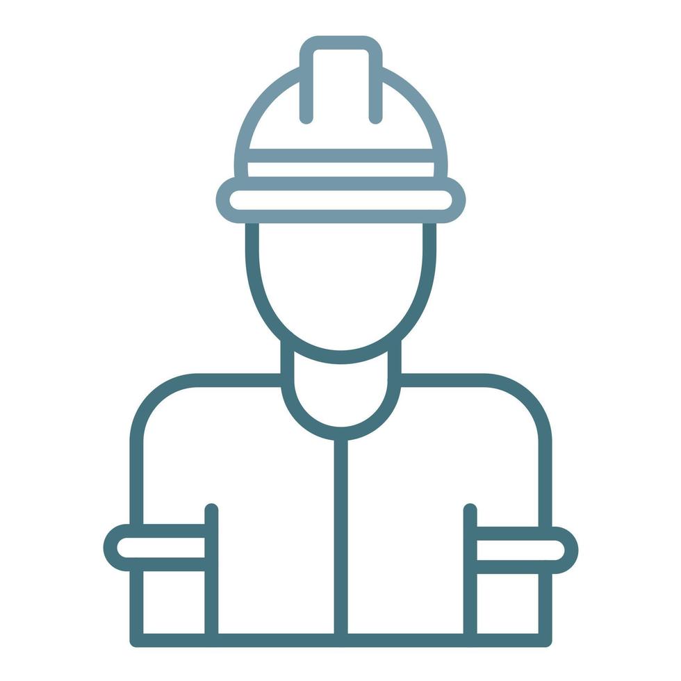 Factory Worker Man Line Two Color Icon vector