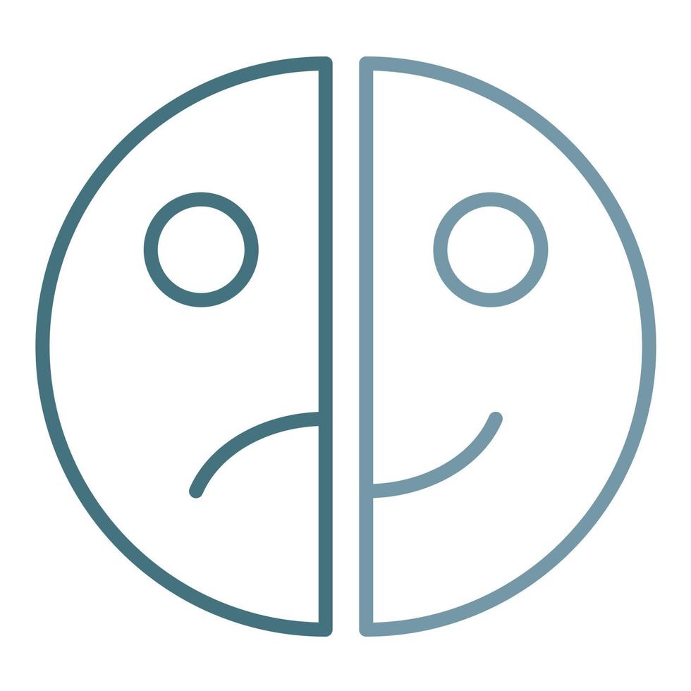 Bipolar Disorder Line Two Color Icon vector